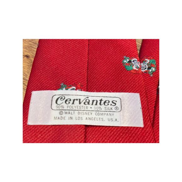 Vintage Cervantes Walt Disney Mickey Mouse Red Holiday Tie – Made in USA - Picture 5 of 7